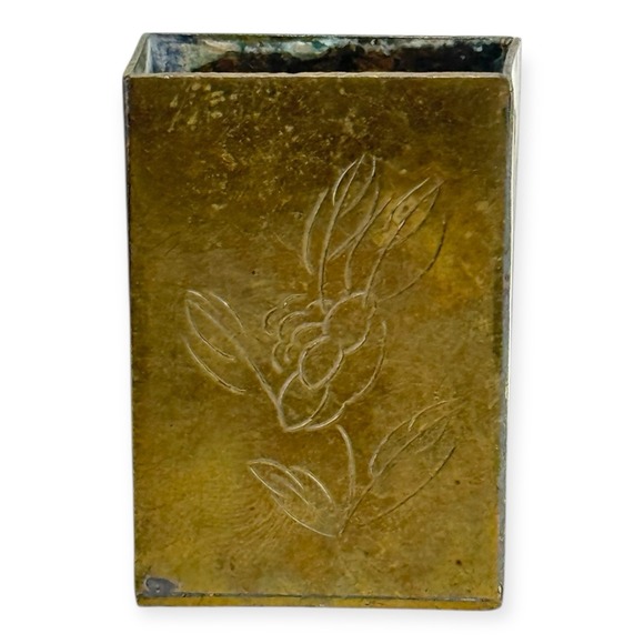 Vintage Brass Pelican Matchbox Holder Safe Mid-Century Desk Lounge Accessory - Picture 12 of 12